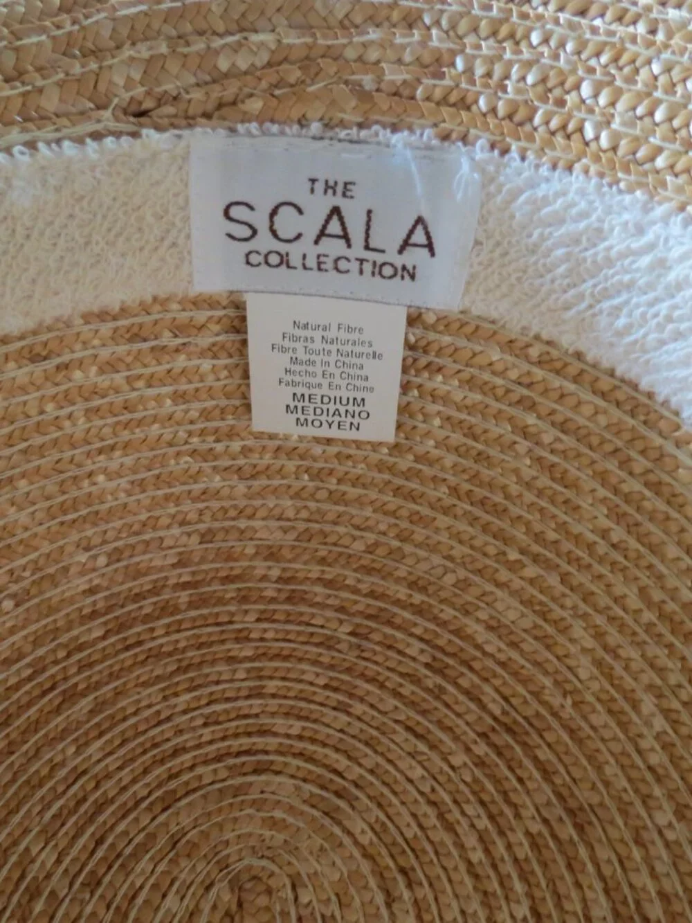 Scala Straw Raffia Hat size Medium w Bow